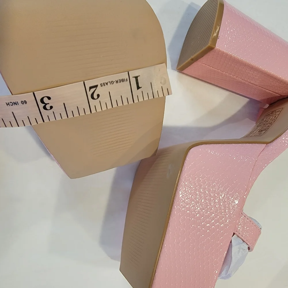 Simmi London Platform Square Toe Heeled Sandal Size 10 Wide Fit New! Pink